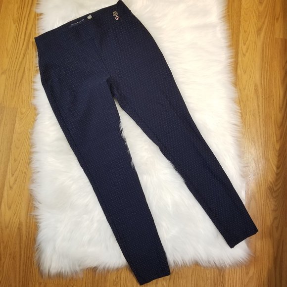 Tommy Hilfiger Women's Pull-on Mid-Rise Pants Navy/Polka Dot - Picture 7 of 12